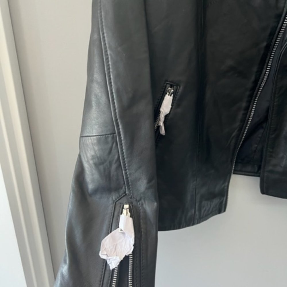 MNG Black Leather Jacket - Picture 2 of 4